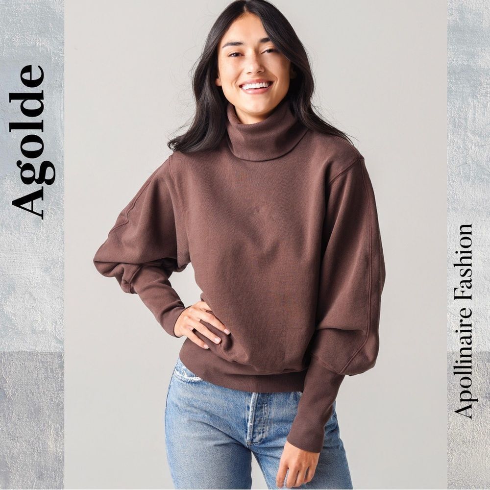 Agolde Women's Plum Prune Turtleneck Ribbed in XS NWT